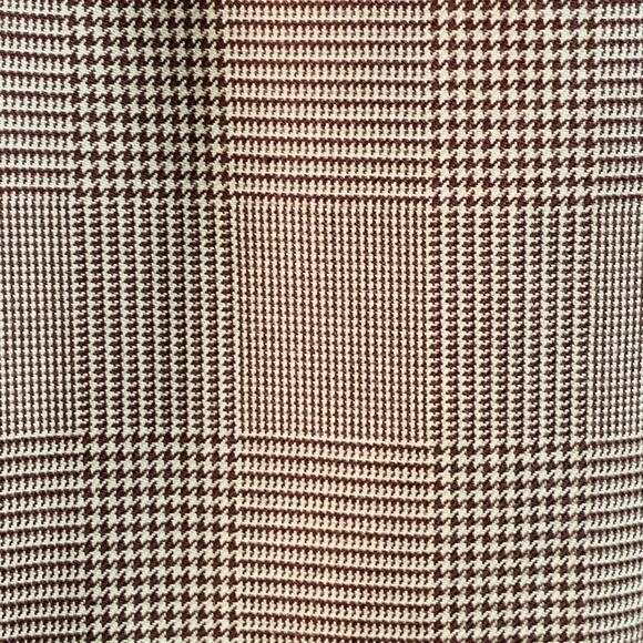 RALPH LAUREN Size 30 Brown Beige Glenplaid Cotton Pleated Tapered Dress Pants - Picture 2 of 7